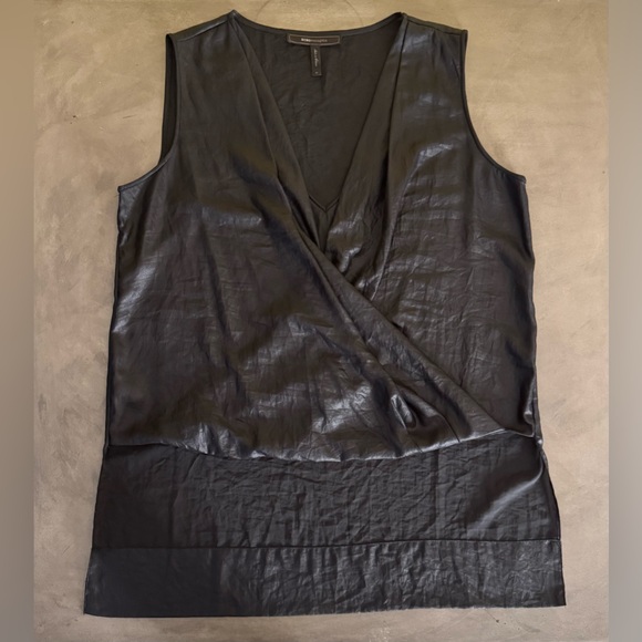 BCBGMAXAZRIA Black Draped High-Low Top - Picture 5 of 6